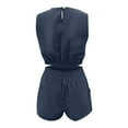 thumbnail image 5 of Wyongtao Women's Tracksuits Summer 2 Piece Outfits Short Sets Sleeveless Two Piece Lounge High Waisted Shorts with Pockets,Blue S, 5 of 7