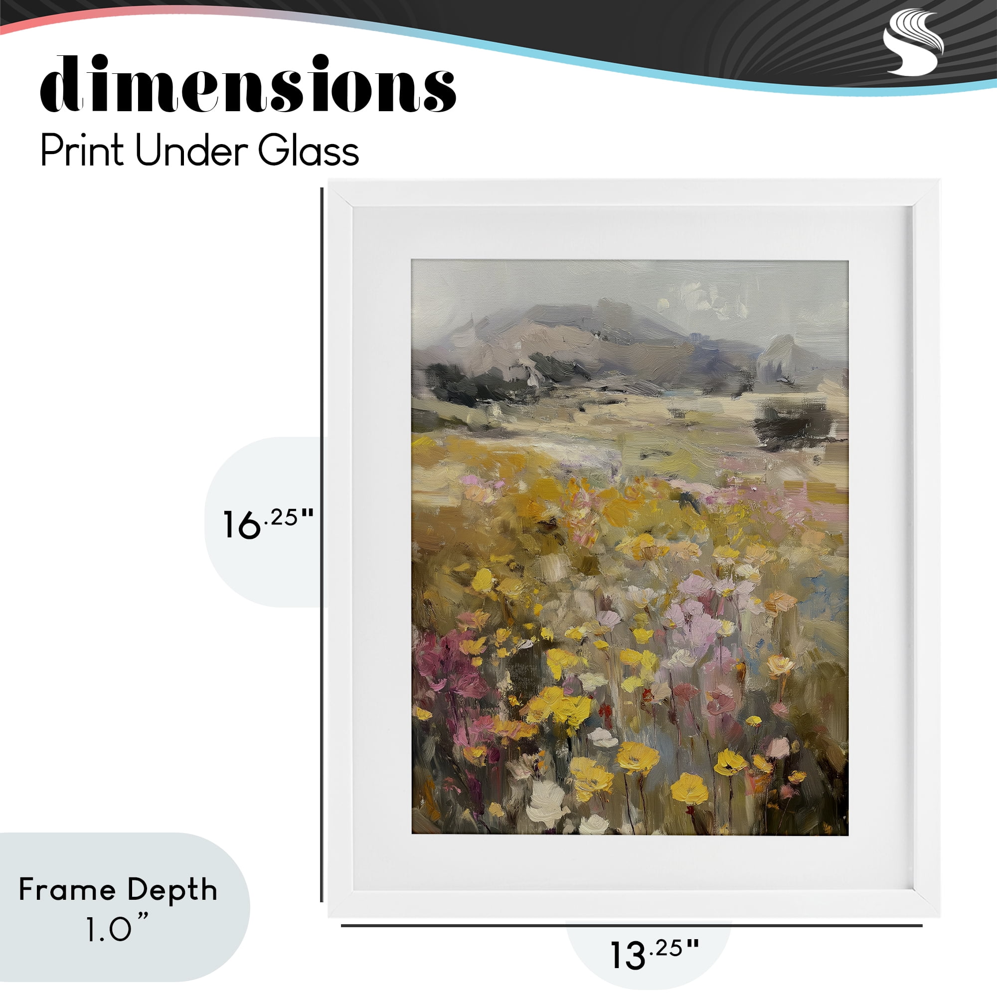 Stupell Industries Meadow's Heartbeat Abstraction White Framed Print Under Glass, design by Svetlana Aleynikova