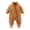 Brown, variant on Baby Boys and Girls Fleece Footed Jumpsuit, Long Sleeve Zip Front One-Piece Romper for Fall and Winter, White, 3 Months