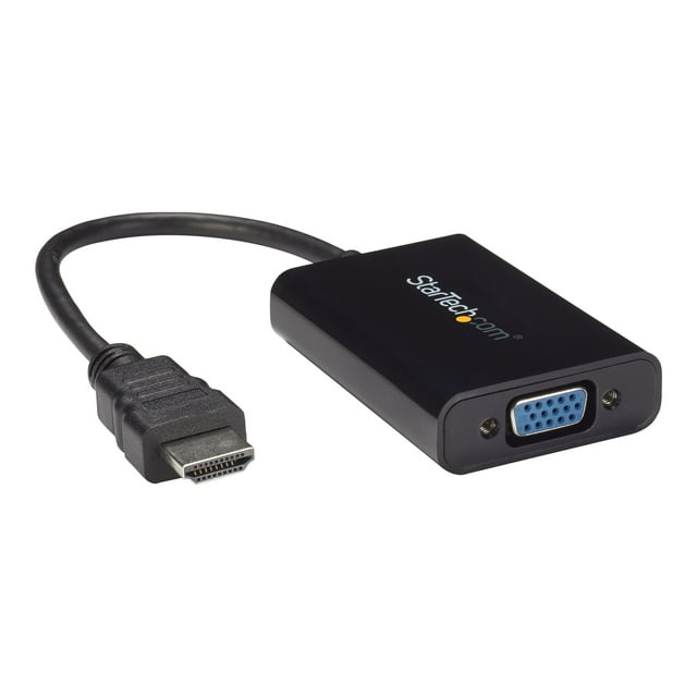 StarTech.com HDMI to VGA Video Adapter Converter with Audio for Desktop PC / Ordinateur Portable / Ultrabook - 1920x1080 - Adaptateur - HDMI Mâle vers HD-15 (VGA), mini jack, Micro-USB Type B Femelle - 9,8 Po - Noir - support 1080p, Actif - pour P/N : DK30CH2DEP, DK30CH2DEPUE, MST30C2DPPD