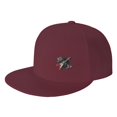 thumbnail image 1 of DouZhe Flat Brim Cap Snapback Hat, Guitare Rock Musique Imprime Rouge Adulte Casquette de Baseball Réglable, 1 of 6