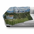thumbnail image 3 of Urban Soft Flannel Fleece Blanket, City Park at Denver Colorado Downtown Tree and Architecture Sunny Panorama, Cozy Plush for Indoor and Outdoor Use, 60" x 80", Sky Blue Fern Green, by Ambesonne, 3 of 6