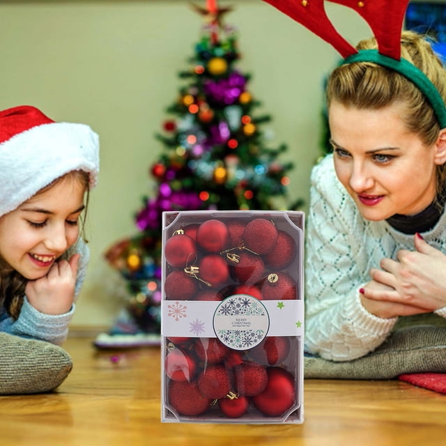 Clear Glitter Hanging Shatterproof Baubles for Decoration