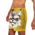 thumbnail image 6 of Timoontee Mens Funny Cartoon Animals Print Swim Trunks Lightweight Quick Dry Beach Shorts Elastic Waist Drawstring Summer Casual Shorts Yellow XL, 6 of 6