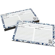 Recipe Cards Lined with Blue and White Design 4" X 6" Double-Sided Premium Thick Card Stock Great Gift for Amateurs or Experienced Chefs (Pack of 50)
