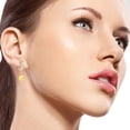 thumbnail image 3 of Galaxy Gold 14K Yellow Gold Natural Diamonds and Citrine Hoop Earrings - November Birthstone - Joy - Fine Jewelry for Women, 3 of 3
