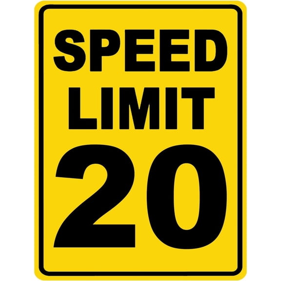 Speed Limit 20 Sign Mph Slow Warning Traffic Road Highway Metal Tin Sign 12x16 Inch
