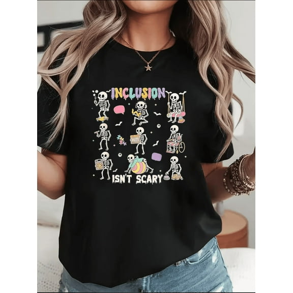 Inclusion Isn't Scary Halloween Sped Teacher Gift Unisex T-Shirt, up to Size 5XL