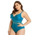 thumbnail image 3 of DizeyBoyo Women's Plus Size One Piece Swimsuit V Neck Tummy Control Hollow Out Swimwears Bathing Suits, M-4XL, 3 of 6