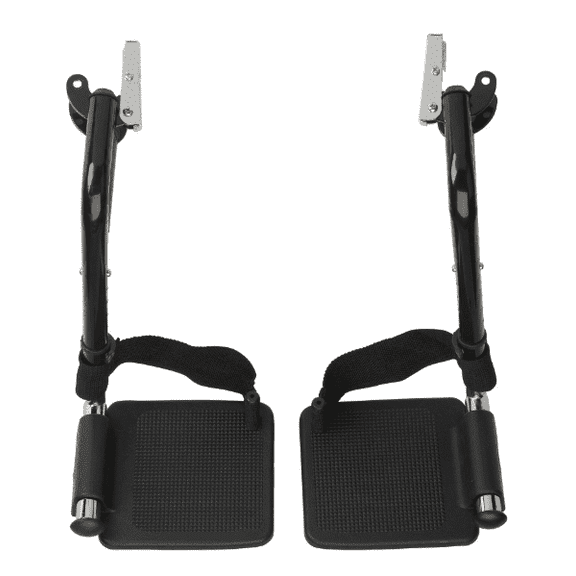 LumiJourney Black Wheelchair Footrest Replacement Swing Away Legrests Plastic Footplates Universal Steel Easy Installation