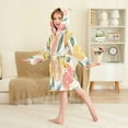 thumbnail image 4 of FORMRS Niños Bathrobe Unisex Hooded Robe Soft Plush Pajamas Sleepwear, Size 2-3T, Candy Lemon Slices, 4 of 7