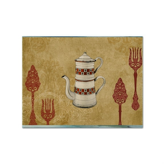 Carolines Treasures SB3088PLMT Teapot Welcome Fabric Placemat, Multicolor