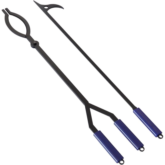 Open Box CKLT 40in Fire Log Tongs Firewood Grabber and Fire Poker Set,Outdoor/IndoorRustproof Safely Moves Firewood