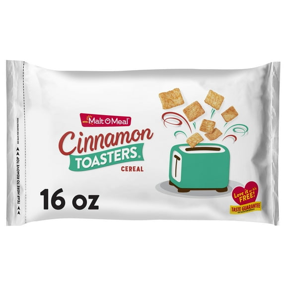 Malt-O-Meal Cinnamon Toasters Breakfast Cereal, Cinnamon Cereal Squares, Crunchy 16 oz Bag