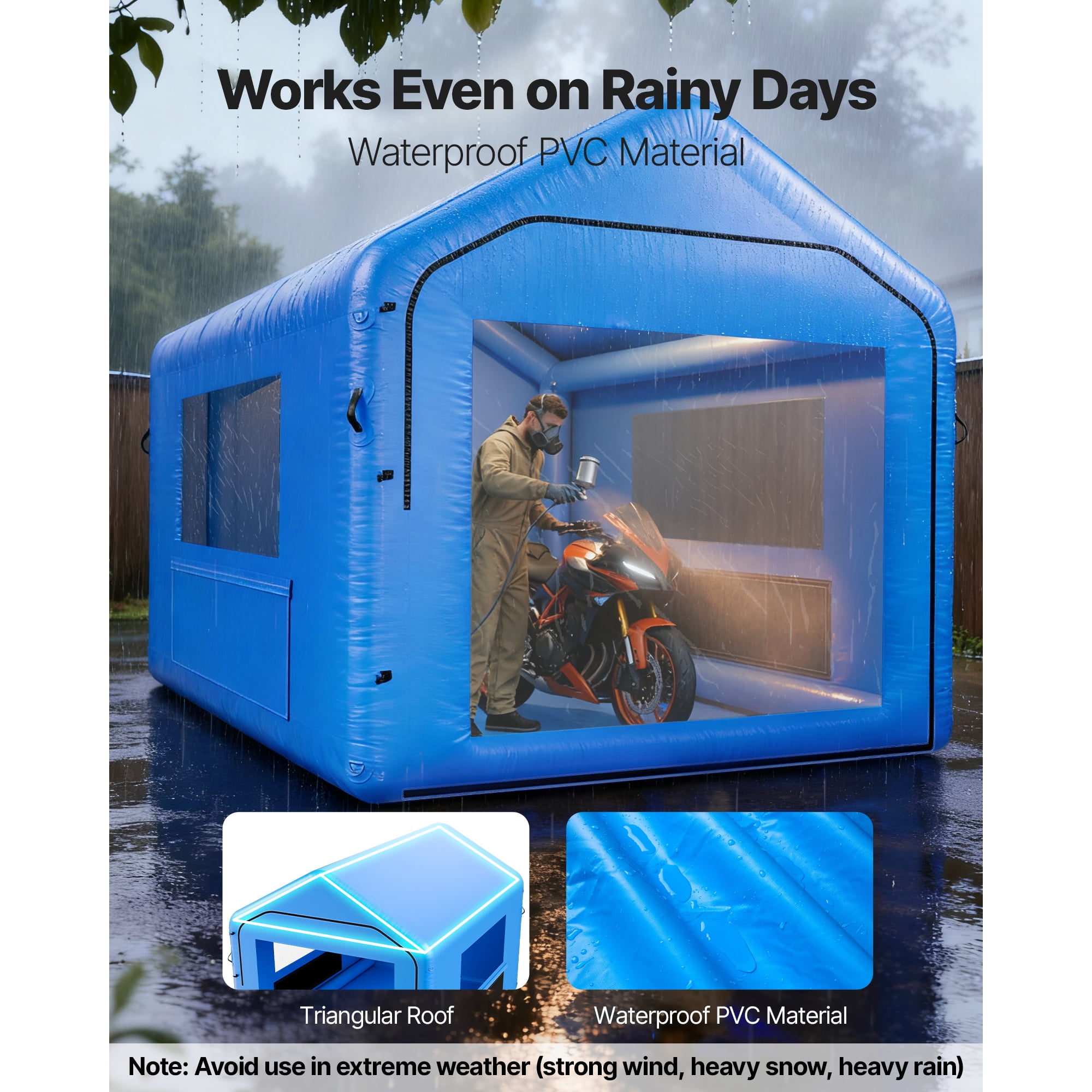 KFFKFF YJBQZP2025KF04 Inflatable Paint Booth PVC 13.12x9.84x9.25ft Blue