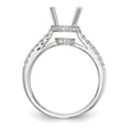 thumbnail image 2 of Solid 14K White Gold Diamond Side-Stones with CZ Cubic Zirconia Center Stone Engagement Ring Size 5, 2 of 8