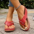 thumbnail image 4 of Bkhluea Women Wedge Flip Flop Sandals Open Toe Hollow Out Slip On Thong Shoes for Summer Beach Vacation Casual Daily Walking, 4 of 7