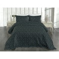thumbnail image 2 of Ambesonne Geometric Quilted Coverlet 3 Pcs, Square Pattern Stripes, Queen Size, Pale Yellow Charcoal Grey, 2 of 4