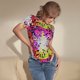 thumbnail image 3 of Fotbe Colorful Tie Dye Stained Glass 3 Body de Mujer con Cuello Redondo y Mangas Cortas, Sin Mangas Ajustado, Suave, Cómodo y Básico-X-Large, 3 of 7