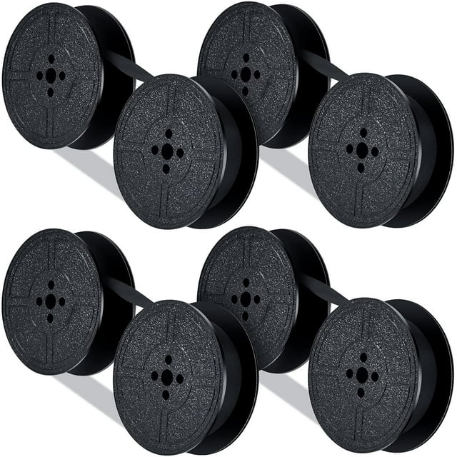 4 Pairs Universal Typewriter Ribbon, Durable, Portable, Compatible with Most Vintage Manual Typewriter, Calculator Ribbon for Great Print Capacity and Brightness(Black)