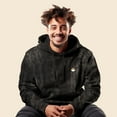 thumbnail image 4 of Dalix Cappuccino Embroidered Fleece Hoodie Mineral Wash Long Sleeve Sweatshirt Mens in Black 2XL XX-Large, 4 of 5