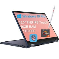 Lenovo Yoga 6 13 Flagship 2-in-1 Business Laptop 13.3" FHD IPS 72% NTSC Touchscreen AMD Octa-Core Ryzen 7 5700U (Beats i7-10510U) 16GB RAM 1TB SSD Backlit KB Fingerprint USB-C Win10 Pro Blue + Pen