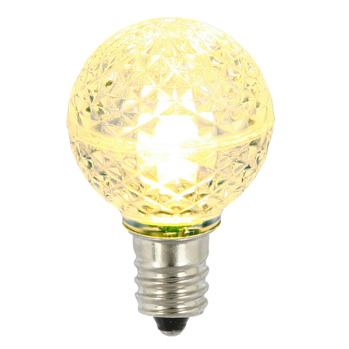 G30 Faceted LED Warm White Bulb E12 .38W 25ea