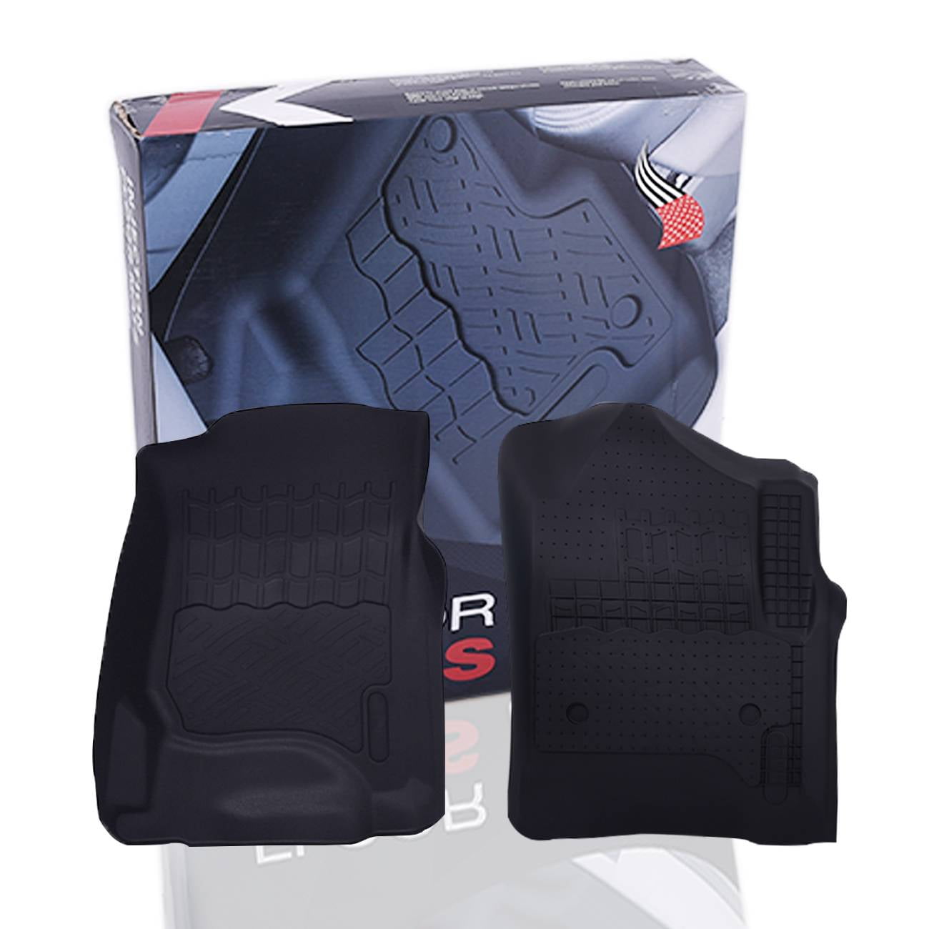 Bapmic Front 1st Row Black All Weather Car Floor Mats Liners for