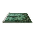 thumbnail image 2 of Ahgly Company Machine Washable Indoor Rectangle Medallion Turquoise Blue Traditional Area Rugs, 2' x 3', 2 of 4