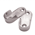 thumbnail image 3 of 8X Oval Wardrobe Hanging Rail Rod End Bracket Support Silver Tone Pair, 3 of 9