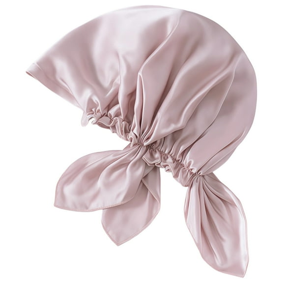 Silk Bonnet for Sleeping Women Curly Hair, Pink Silk Bonnet for Long Hair, Adjustable Silk Hair Bonnet, 100% Pure Mulberry Silk Sleep Cap