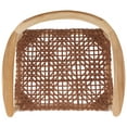 thumbnail image 4 of SAFAVIEH Munro Leather Woven Accent Chairs, Unfinished Natural (Teak Wood Frame)/Leather Seat, Green (22 in. W x 20.5 in. D x 28.5 in. H), 4 of 7