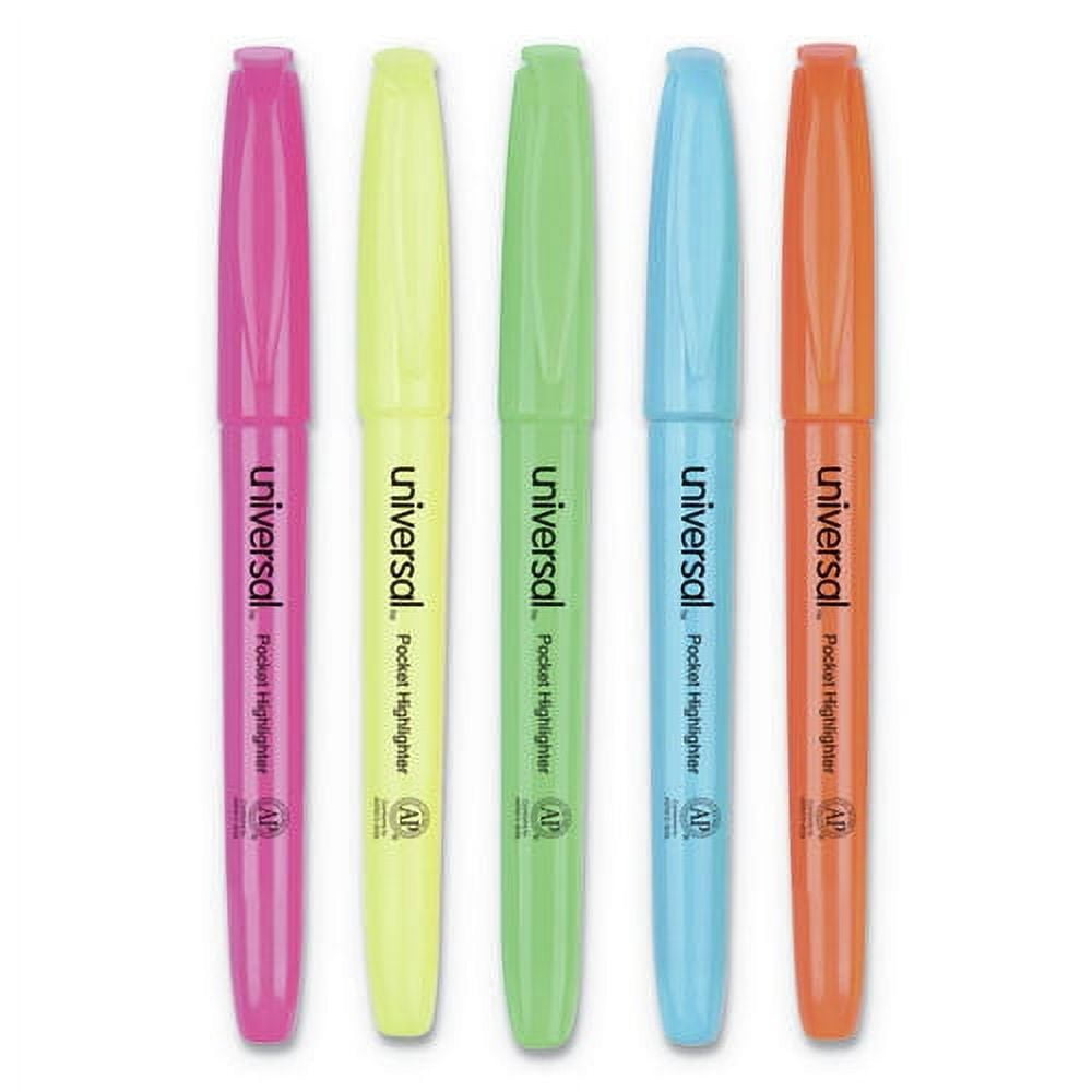 (2 pack) Chisel Tip Assorted /Barrel Pocket Highlighters (5/Set)