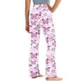 thumbnail image 4 of Odeerbi 2-13 Años Niñas Pantalones de Yoga de Pierna Ancha Entrenamiento Baile Deporte Atlético Pantalones Elasticidad Lindo Cintura Alta Pantalones de Pierna Recta, 4 of 9
