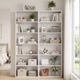 thumbnail image 2 of Walsunny Bookshelves Set of 2 Standard Wooden Bookcases Display Shelves with Storage Anti-tipping Device for Home Office Living Room White, 2 of 8