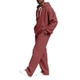 thumbnail image 3 of Migroa Hoodies for Men Tracksuit Set - Matchingquarter Zip Pullover Sportswear & Joggers Sweatpants, Versatile Athletic Casual Wear in Solid Colors , Wine 3Xl, 3 of 8