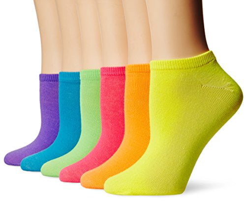 K.Bell Mix & Match Bright Assorted Colors No Show Set of 5 Pack Ladies Socks New 