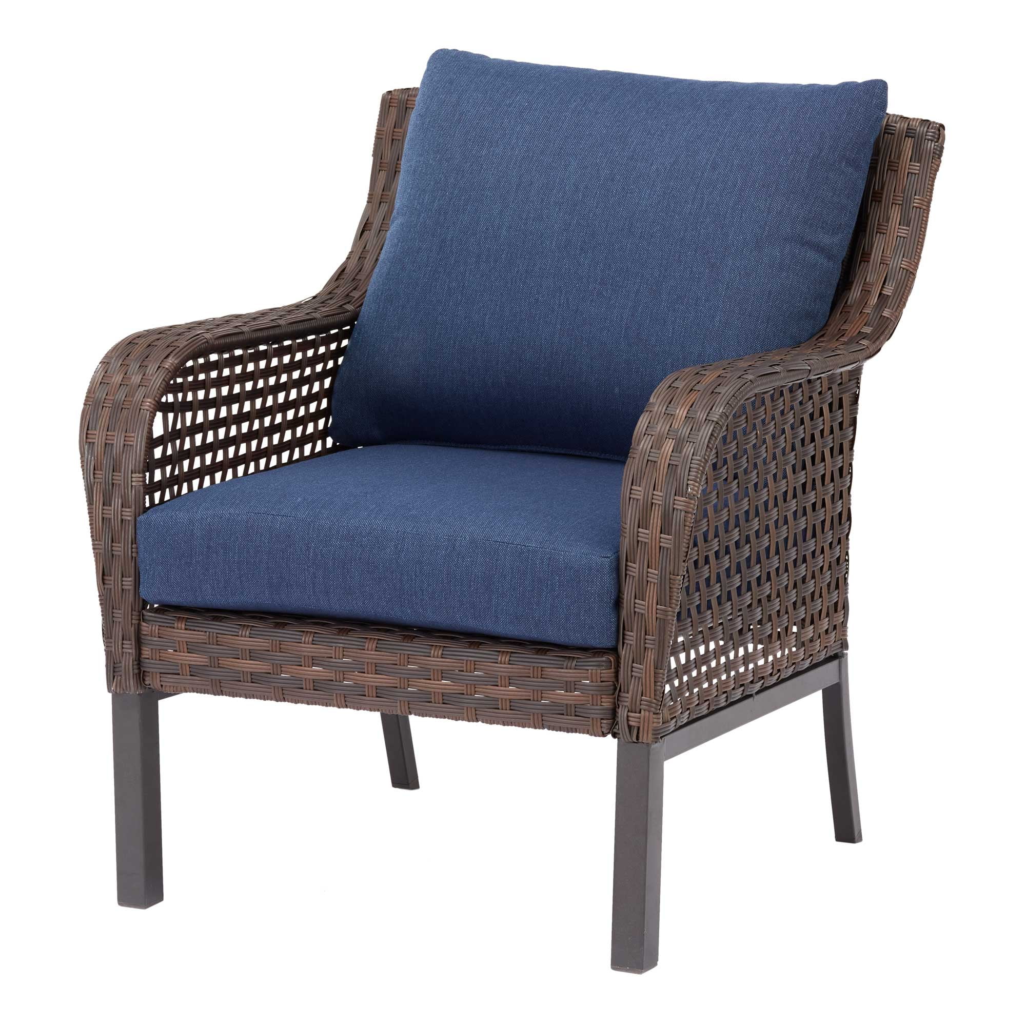 Mainstays Tuscany Ridge Wicker Outdoor Chair Blue Walmart