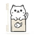 thumbnail image 7 of FORMRS 1-Subject Spiral Notebook 8" x 5" College Ruled 60 Refillable Sheet, 2 Pack, Beige Chubby Cat, 7 of 7