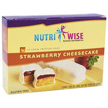 NutriWise - Strawberry Cheesecake Diet Protein Bars, Low Cal, Gluten Free (7 (Best Ideal Protein Foods)