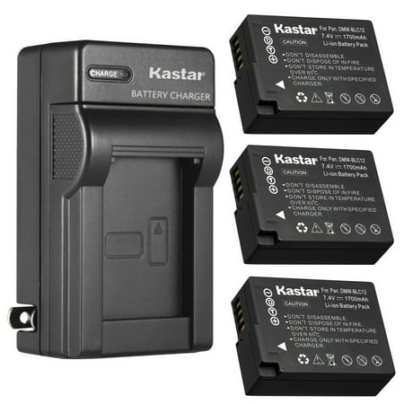 Kastar 3-Pack Battery and AC Wall Charger Replacement for Panasonic Lumix DMC-GH2K DMC-GH2KGK DMC-GH2KK DMC-GH2KS Lumix DMC-GH2S Lumix DC-G95 DC-G95MK Lumix DMC-FZ200 FZ200 Lumix DMC-FZ300 FZ300