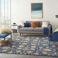 thumbnail image 2 of 8â€™ x 10â€™ Navy Blue Floral Buds Area Rug, 2 of 6