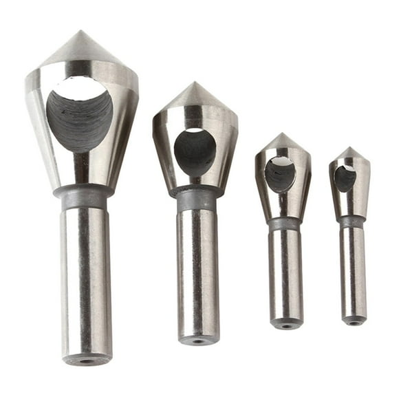 EcoNesxp 4-piece set of countersink drill bit, deburring drill bit, hole opener, metal chamfering tool 4-piece set of countersink drill bit, deburring drill bit, hole opener, metal chamfering tool se
