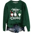 thumbnail image 2 of Merry Christmas Sweaters for Women 2025 Long Sleeve Crewneck Drop Shoulder Santa Xmas Pullover Sweater Jumper Tops, 2 of 4