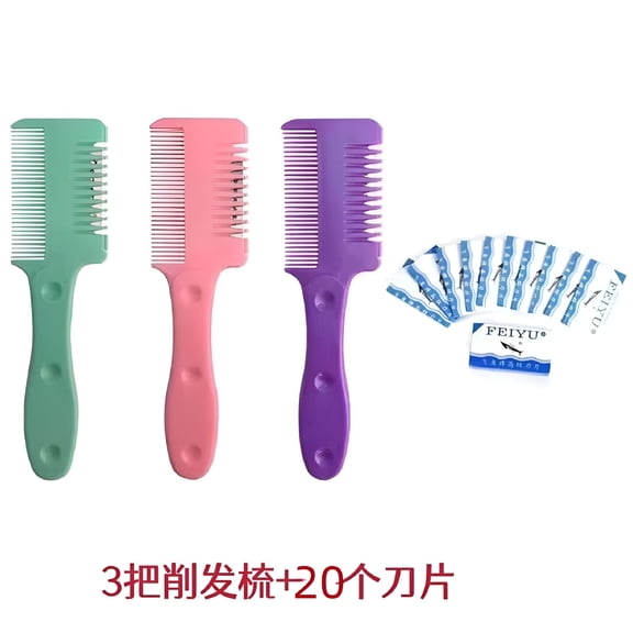 EXLEAF Set Thinning Razor Comb for Women Hair Cutting Tool Thick Styling Thinner