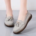 thumbnail image 2 of Womens Loafers Comfy Driving Moccasins Casual Round Toe Fringe Slip on Walking Shoes Trendy Flat Shoes Business Work Dress Shoes Gray Size 8, 2 of 6
