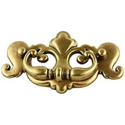 Chippendale Satin Brass Drawer Bail Pull Handle Centers: 3" - Antique Cabinet, Vintage Cupboard, Old Desk Reproduction Hardware
