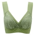 thumbnail image 3 of Plus Size Women Front Cross Sexy Lace Seamless Thin Cup Bra Ice Silk Smoothing Push Up Full Cup Comfort Bralette, 3 of 4