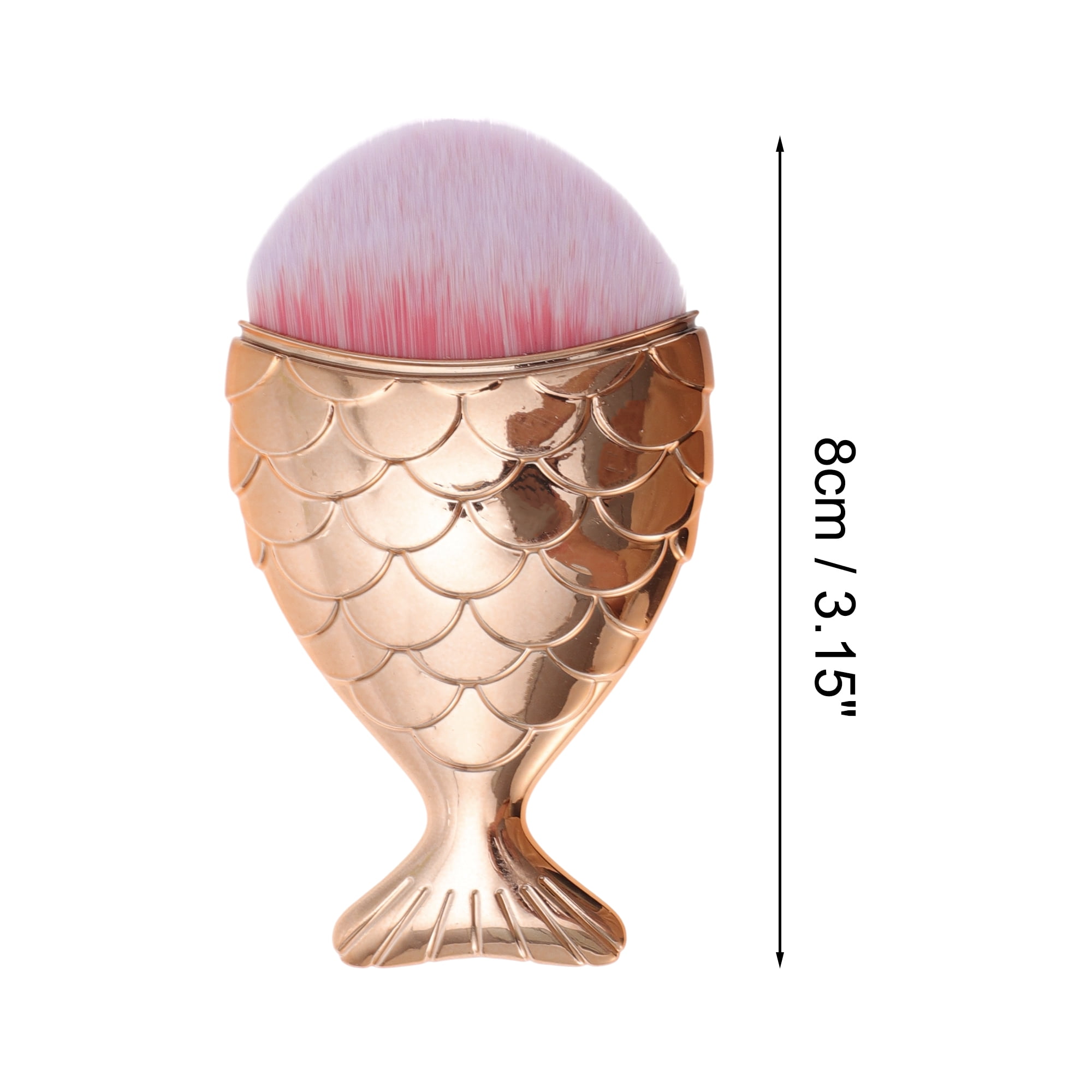 Unique Bargains 1 Pc Durable Convenient Cosmetic Brush for Travel Gold Tone