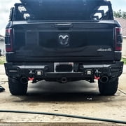 Vijay Compatible with 2019-2020-2021-2022-2023-2024 Dodge RAM 1500 Front and Rear Bumper Textured Black Steel with Lights and D-rings (NOT for Classic)
